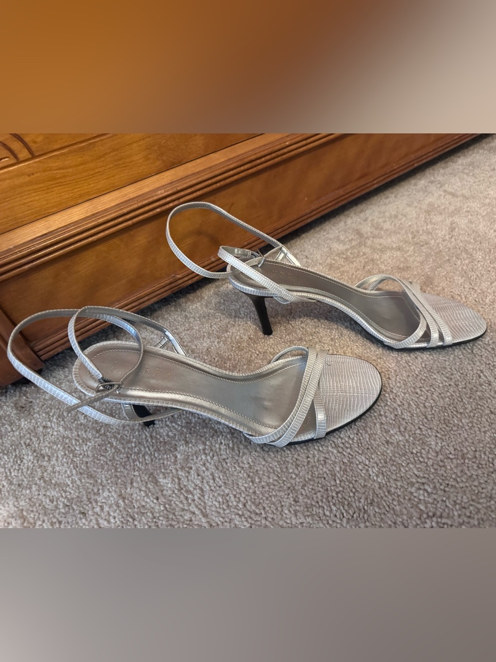 Lauren Ralph Lauren Silver Strappy Slingback Heels